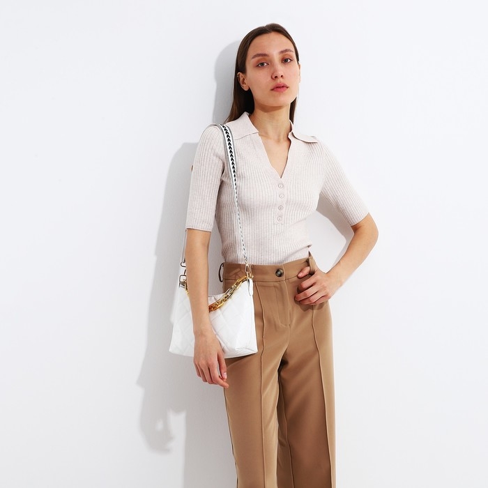 Сумка кросс-боди на молнии, цвет белый Сумка кросс-боди на молнии, цвет белый