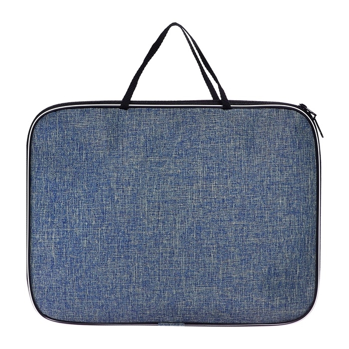 Папка с ручками текстильная А4, Calligrata "Офис", для бумаг, для офиса, нейлон 600D, серая, ПМ/1, 350 х 270 х 20 мм