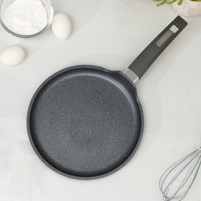 Сковорода блинная «Гранит», d=24 см, пластиковая ручка, антипригарное покрытие, цвет серый Сковорода блинная «Гранит», d=24 см, пластиковая ручка, антипригарное покрытие, цвет серый
