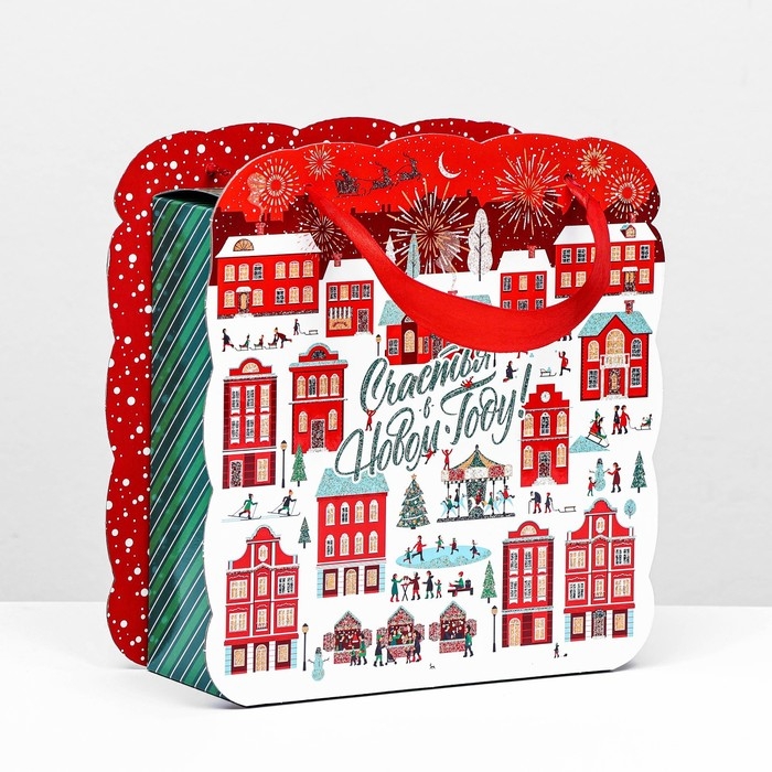 Новый год. Коробка подарочная складная Новый год. Коробка подарочная складная "Лунапарк" 23 х 9,8 х 24 см.