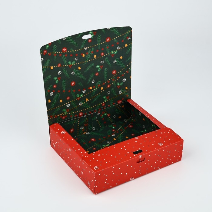 Коробка подарочная новогодняя складная двухсторонняя «Новогодние истории», 20 х 18 х 5 см, БЕЗ ЛЕНТЫ, Новый год Коробка подарочная новогодняя складная двухсторонняя «Новогодние истории», 20 х 18 х 5 см, БЕЗ ЛЕНТЫ, Новый год