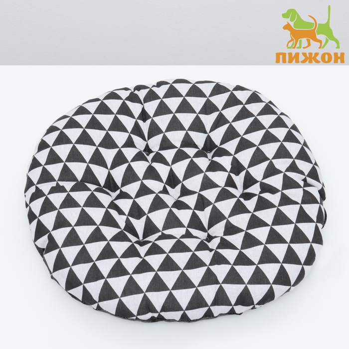 Лежак для животных  Лежак для животных "Геометрия", 50 х 50 х 10 см, чёрно-белый