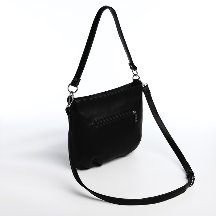 Сумка замшевая кросс-боди на молнии, цвет чёрный Сумка замшевая кросс-боди на молнии, цвет чёрный