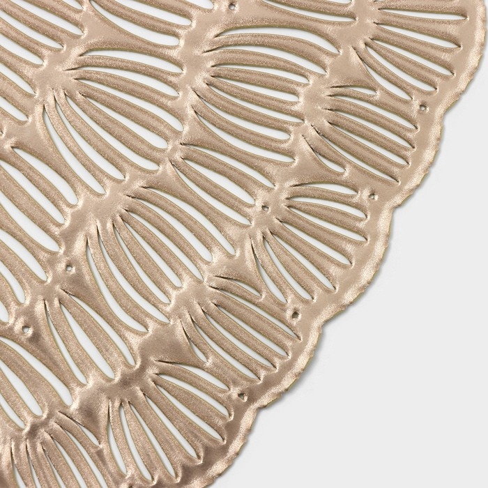 Салфетки сервировочные на стол Доляна «Бутоны», d=38 см, 4 шт, цвет золото