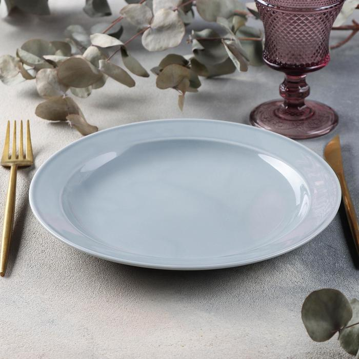 Тарелка мелкая «Акварель», d=24 см, цвет светло-серый Тарелка мелкая «Акварель», d=24 см, цвет светло-серый