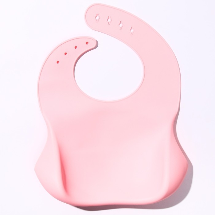 Нагрудник для кормления силиконовый с карманом, цвет розовый Нагрудник для кормления силиконовый с карманом, цвет розовый