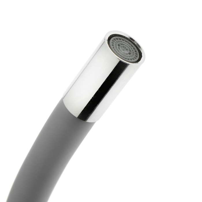 Смеситель для кухни ZEIN Z2075G, силиконовый излив, картридж 40 мм, латунь, серый/хром Смеситель для кухни ZEIN Z2075G, силиконовый излив, картридж 40 мм, латунь, серый/хром