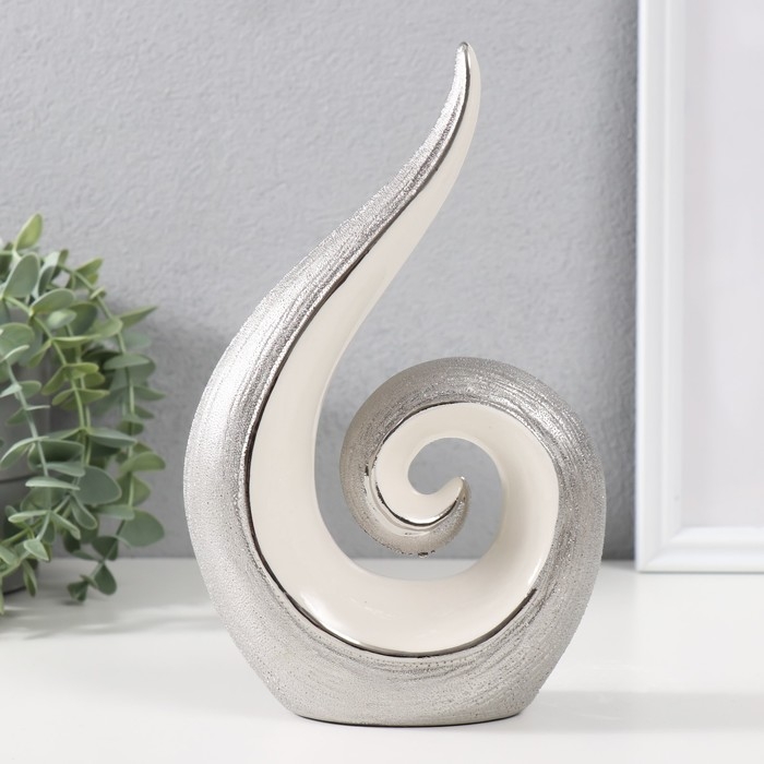 Сувенир керамика  Сувенир керамика "Завиток" серебристо-белый 22,5х14,5х6 см