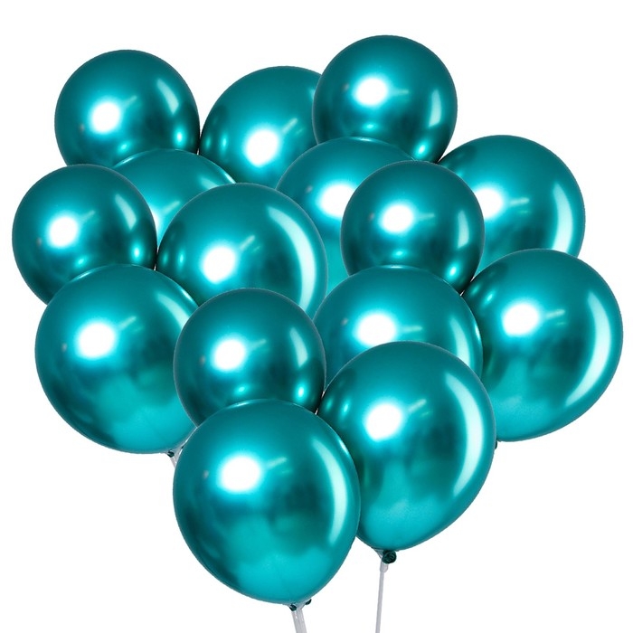 Шар латексный 9" &laquo;Хром&raquo;, металл, набор 100 шт., цвет зелёный