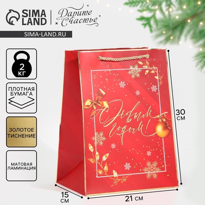 Пакет подарочный новогодний ламинированный «Вера в чудеса», 21 х 30 х 15 см, Новый год Пакет подарочный новогодний ламинированный «Вера в чудеса», 21 х 30 х 15 см, Новый год