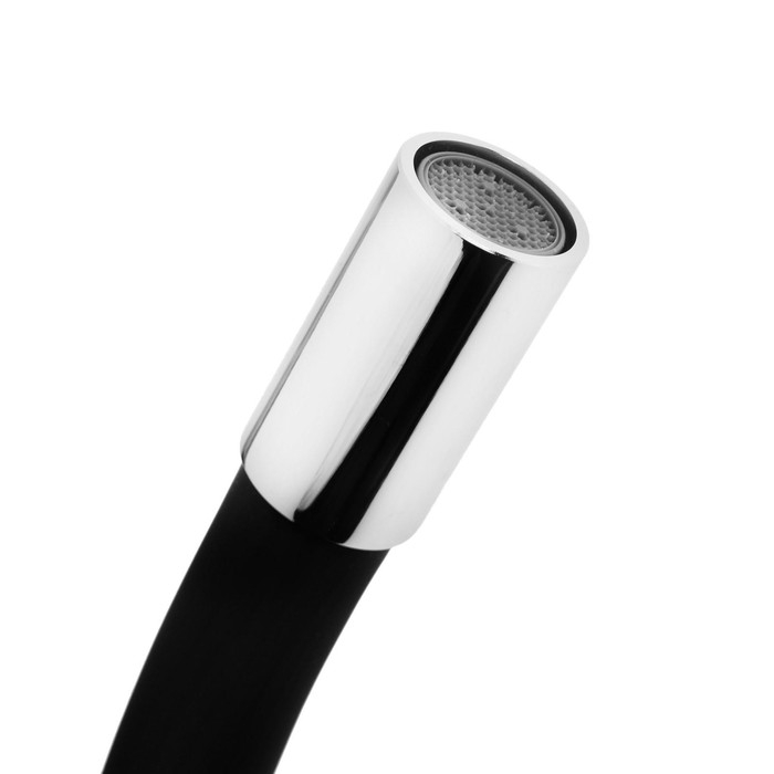 Смеситель для кухни Accoona A4844F, однорычажный, силиконовый излив, силумин, черный/хром Смеситель для кухни Accoona A4844F, однорычажный, силиконовый излив, силумин, черный/хром