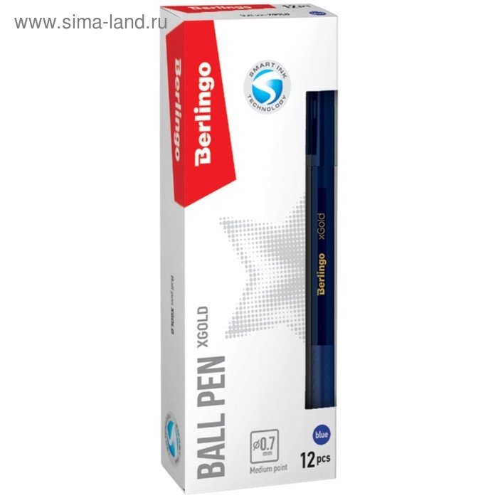 Ручка шариковая xGold, узел 0.7 мм, чернила синие, игольчатый стержень, грип Ручка шариковая xGold, узел 0.7 мм, чернила синие, игольчатый стержень, грип
