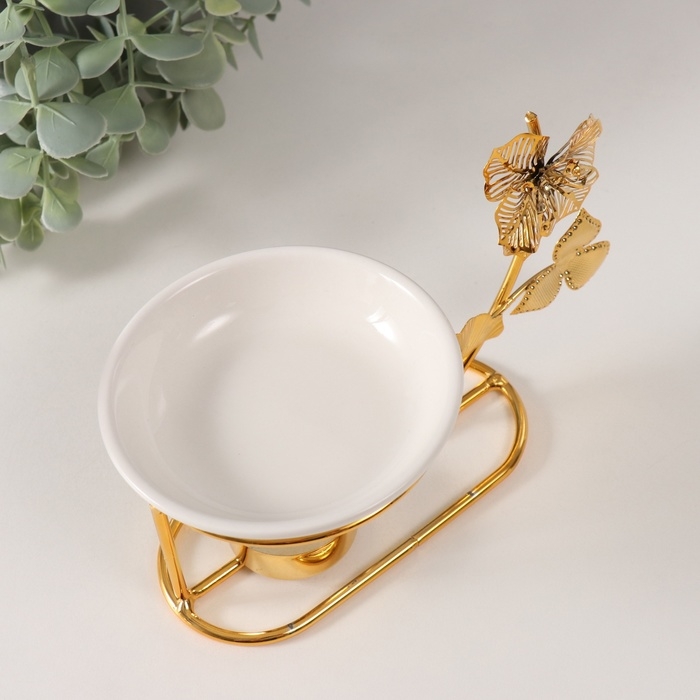 Аромалампа металл, керамика Аромалампа металл, керамика "Золотой цветок" 10х11,5х18 см