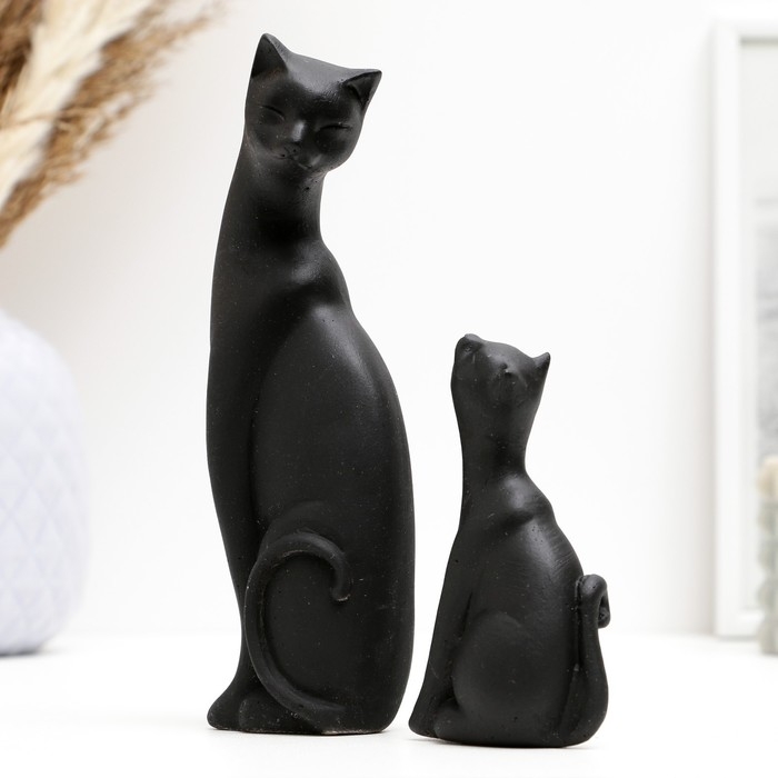 Фигура Фигура "Котики" черные, набор 2шт, 16/10см