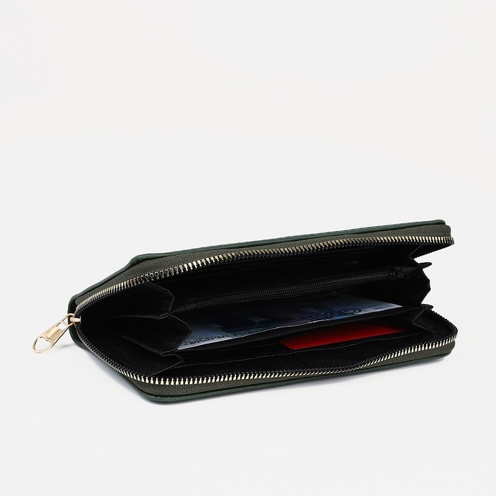 Кошелёк на молнии, цвет зелёный Кошелёк на молнии, цвет зелёный