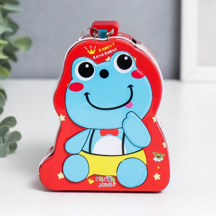 Копилка металл с замочком Копилка металл с замочком "Лягушонок" МИКС 5х8,5х10 см