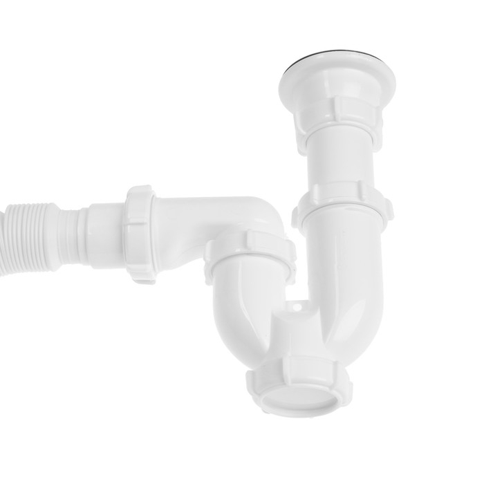 Сифон для мойки Aquant, 1 1/2 Сифон для мойки Aquant, 1 1/2" х 40 мм, прямоточный с мет. решеткой, с гофрой 40х40/50 мм