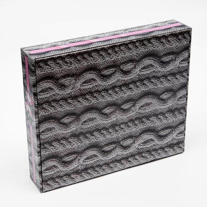 Новый год. Коробка сборная крышка-дно с окном, Новый год. Коробка сборная крышка-дно с окном, "Теплый Новый Год", 37 х 32 х 7 см.