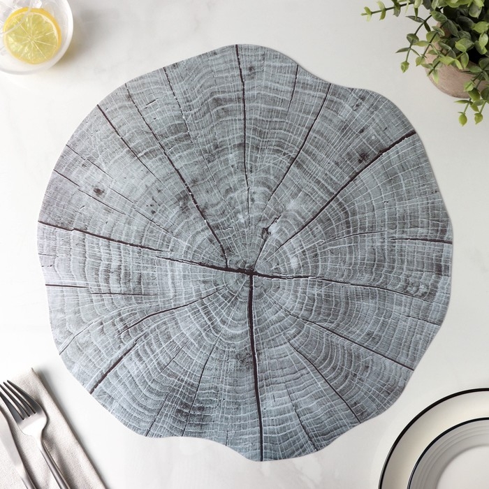 Салфетка сервировочная на стол «Спил», 38×39 см, цвет серый Салфетка сервировочная на стол «Спил», 38×39 см, цвет серый