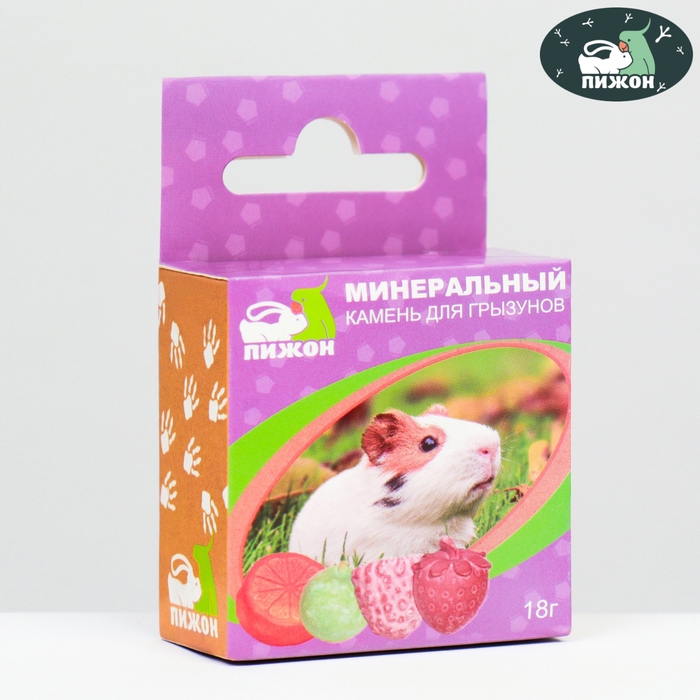 Минеральный камень  Минеральный камень "Пижон" для грызунов, фрукты, набор из 4 шт, 18 г