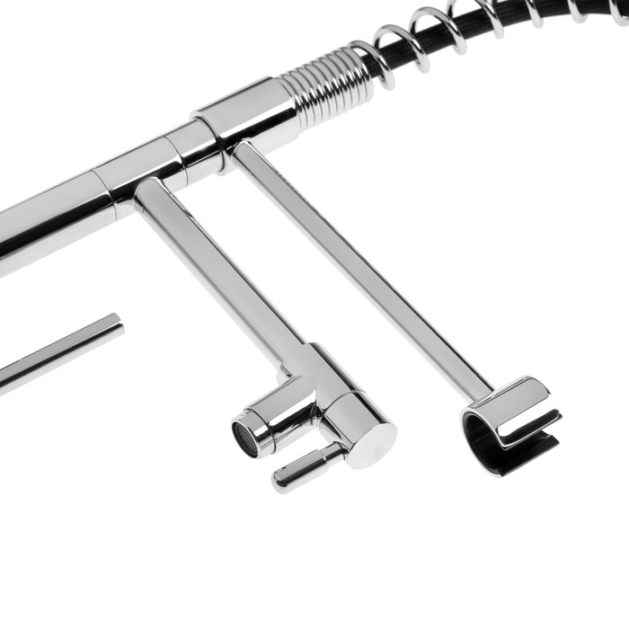 Смеситель для кухни Accoona A5490-7, однорычажный, гибкий излив, хром Смеситель для кухни Accoona A5490-7, однорычажный, гибкий излив, хром