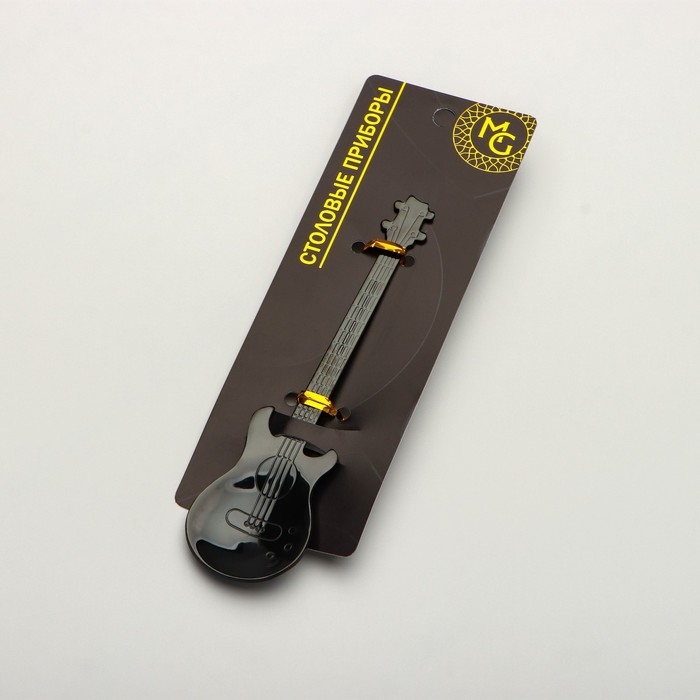 Ложка десертная из нержавеющей стали Magistro &laquo;Гитара&raquo;, длина 12 см, цвет чёрный