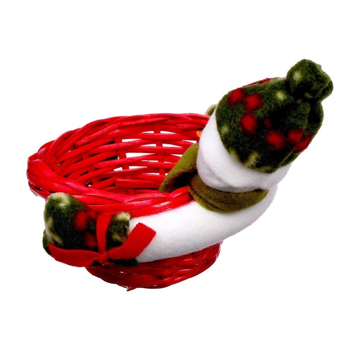 Конфетница «Снеговик нарядный» с корзинкой, вместимость 100 г Конфетница «Снеговик нарядный» с корзинкой, вместимость 100 г