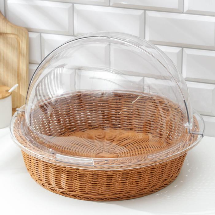 Хлебница Доляна «Крем», плетёное основание, d=40 см Хлебница Доляна «Крем», плетёное основание, d=40 см