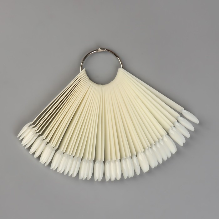 Палитра для лаков на кольце, 50 ногтей, форма овал, цвет слоновая кость Палитра для лаков на кольце, 50 ногтей, форма овал, цвет слоновая кость