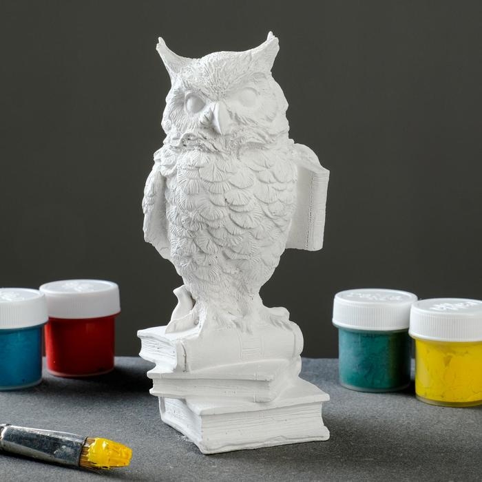 Фигура для раскраски  Фигура для раскраски "Мудрый филин" белая, 7х15х6,5см