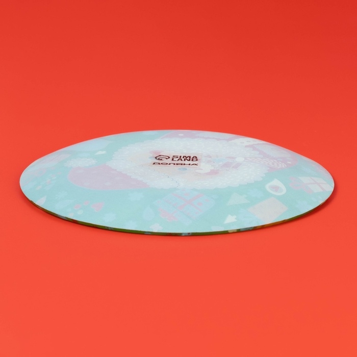 Блюдо сервировочное стеклянное «Дед мороз с подарками», d=19 см Блюдо сервировочное стеклянное «Дед мороз с подарками», d=19 см