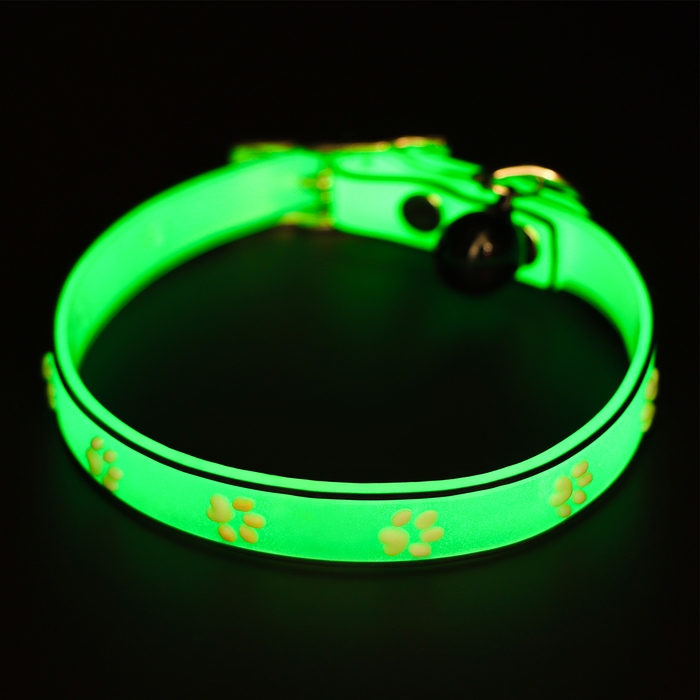 Ошейник Ошейник "Лапки", 28 х 1 см, ОШ 18-24 см, прозрачный/белый