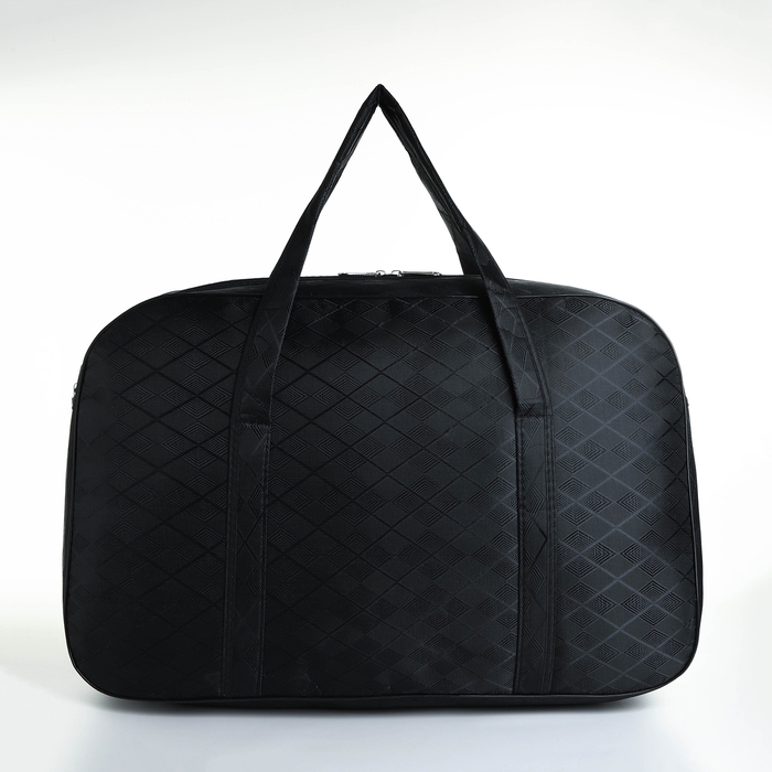 Сумка дорожная на молнии, наружный карман, длинный ремень, цвет чёрный Сумка дорожная на молнии, наружный карман, длинный ремень, цвет чёрный