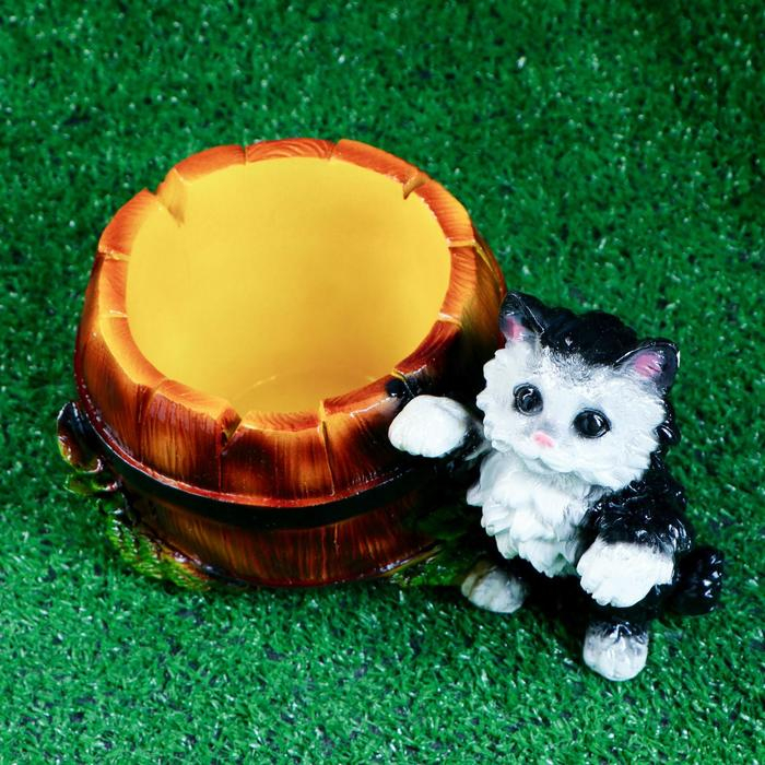 Фигурное кашпо  Фигурное кашпо "Котенок с бочкой" 23х14х15см