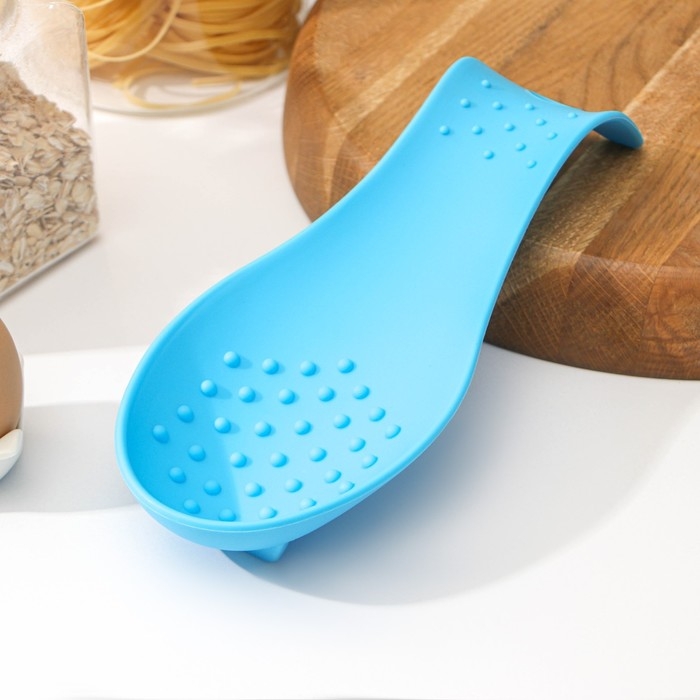 Подставка под ложку Доляна «Горох», 24,5×9,5 см, цвет синий Подставка под ложку Доляна «Горох», 24,5×9,5 см, цвет синий