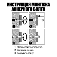 Анкерный болт ЛОМ, оцинкованный, 10х100 мм, 65 шт