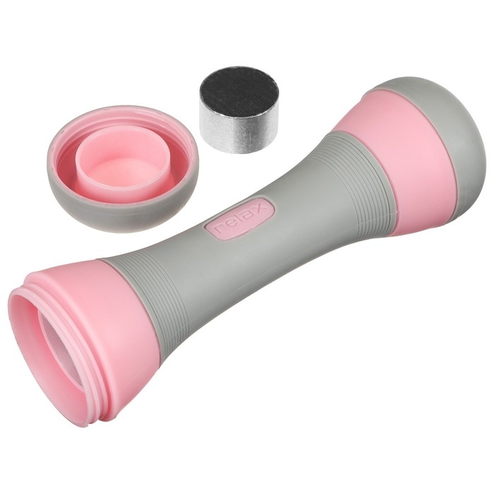 Гантель пластиковая ONLYTOP, 2 шт., 2 кг, цвет серый/розовый