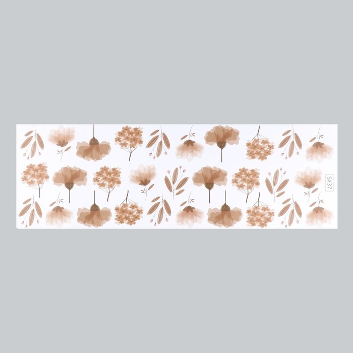 Наклейка пластик интерьерная цветная "Пастельные цветы" 30х90 см