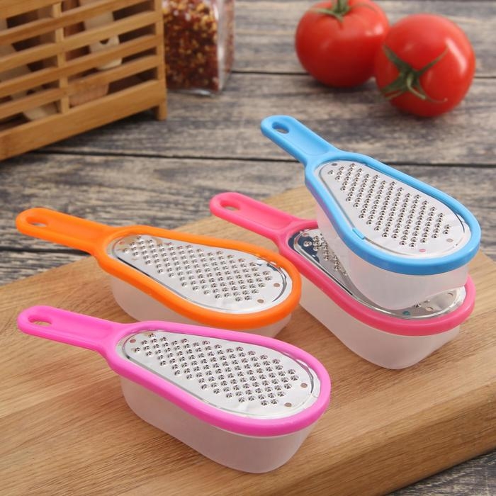 Тёрка с контейнером Доляна «Груша», 16 см, цвет МИКС Тёрка с контейнером Доляна «Груша», 16 см, цвет МИКС