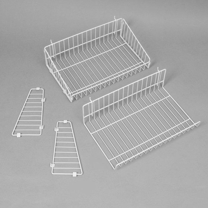 Накопитель разборный на колесах, двухсторонняя, 10 корзин, 45×55×165 см, цвет белый Накопитель разборный на колесах, двухсторонняя, 10 корзин, 45×55×165 см, цвет белый