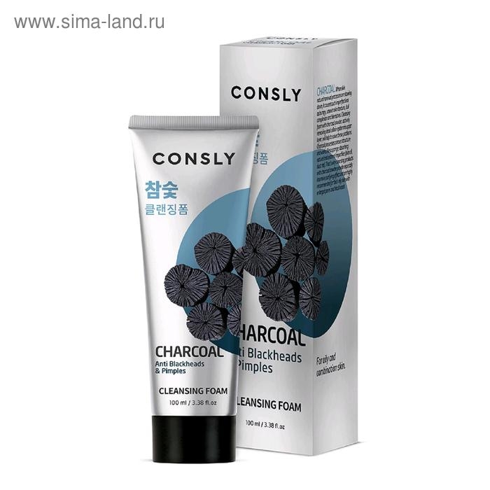 Кремовая пенка для умывания Consly c древесным углем против черных точек, 100 мл Кремовая пенка для умывания Consly c древесным углем против черных точек, 100 мл
