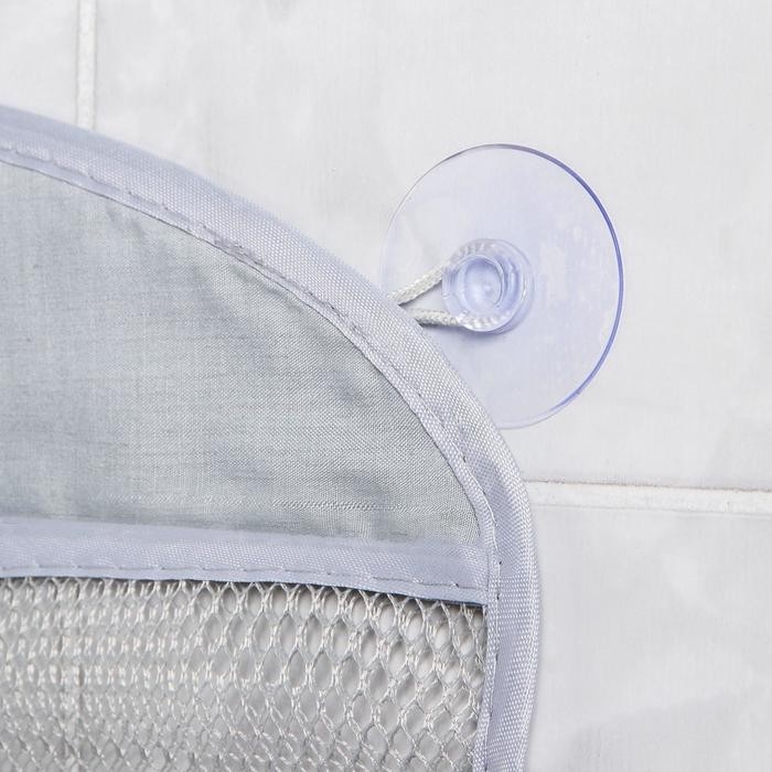 Сетка для хранения игрушек в ванной на присосках «Акула», цвет серый Сетка для хранения игрушек в ванной на присосках «Акула», цвет серый