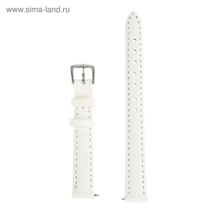 Ремешок для часов Ремешок для часов "Соломон", 12 мм, натуральная кожа, l-18 см, белый