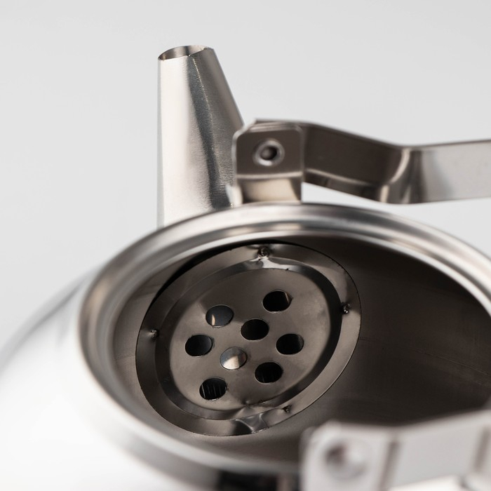 Чайник из нержавеющей стали «Жуан», 1 л, металлическое сито, цвет хромированный Чайник из нержавеющей стали «Жуан», 1 л, металлическое сито, цвет хромированный