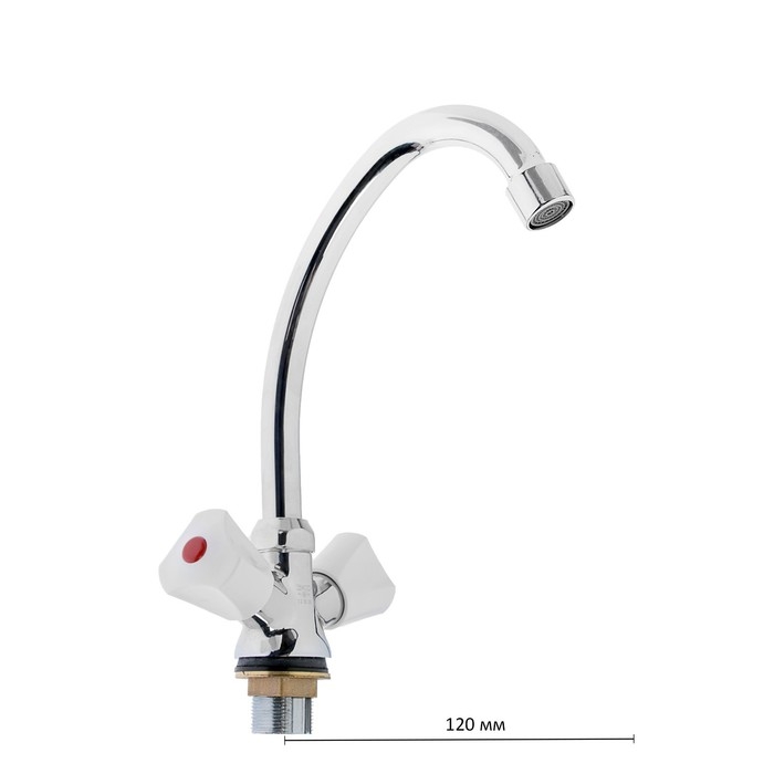 Смеситель для раковины  Смеситель для раковины "Центр Сантехники" 11372, двухвентильный, хром