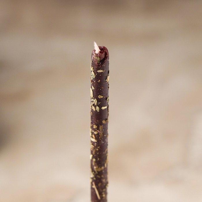 Свеча магическая восковая  Свеча магическая восковая "Изгнание нечисти и негатива", с базиликом, 16х0,6 см, черный