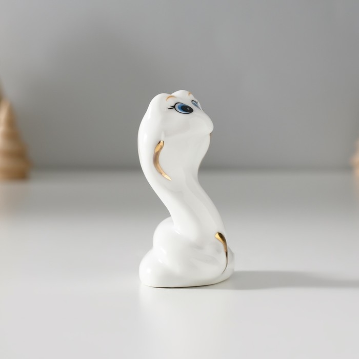 Сувенир керамика Сувенир керамика "Змейка с цветочком" с золотом 2,7х4х6 см