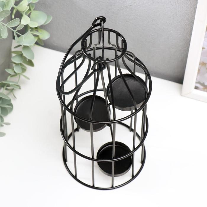 Подсвечник металл 3 свечи  Подсвечник металл 3 свечи "Бутыль" чёрный 21х10х10 см