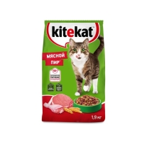 Сухой корм KiteKat "Мясной пир" для кошек, 1,9 кг