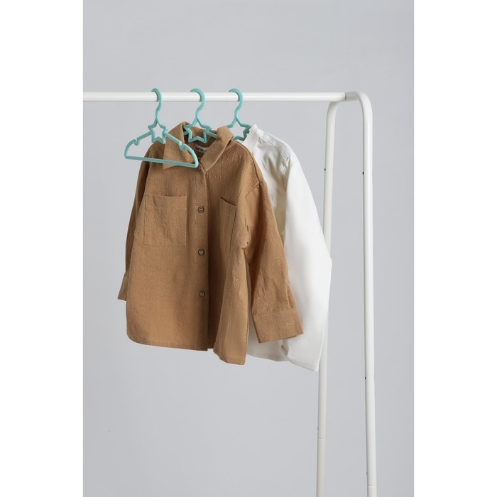 Плечики - вешалки для одежды Доляна «Звезда», 26,5×13,5 см, 6 шт, детские, цвет голубой